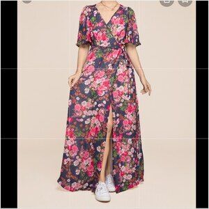 BYTIMO Floral Wrap Maxi Dress Size M NWT